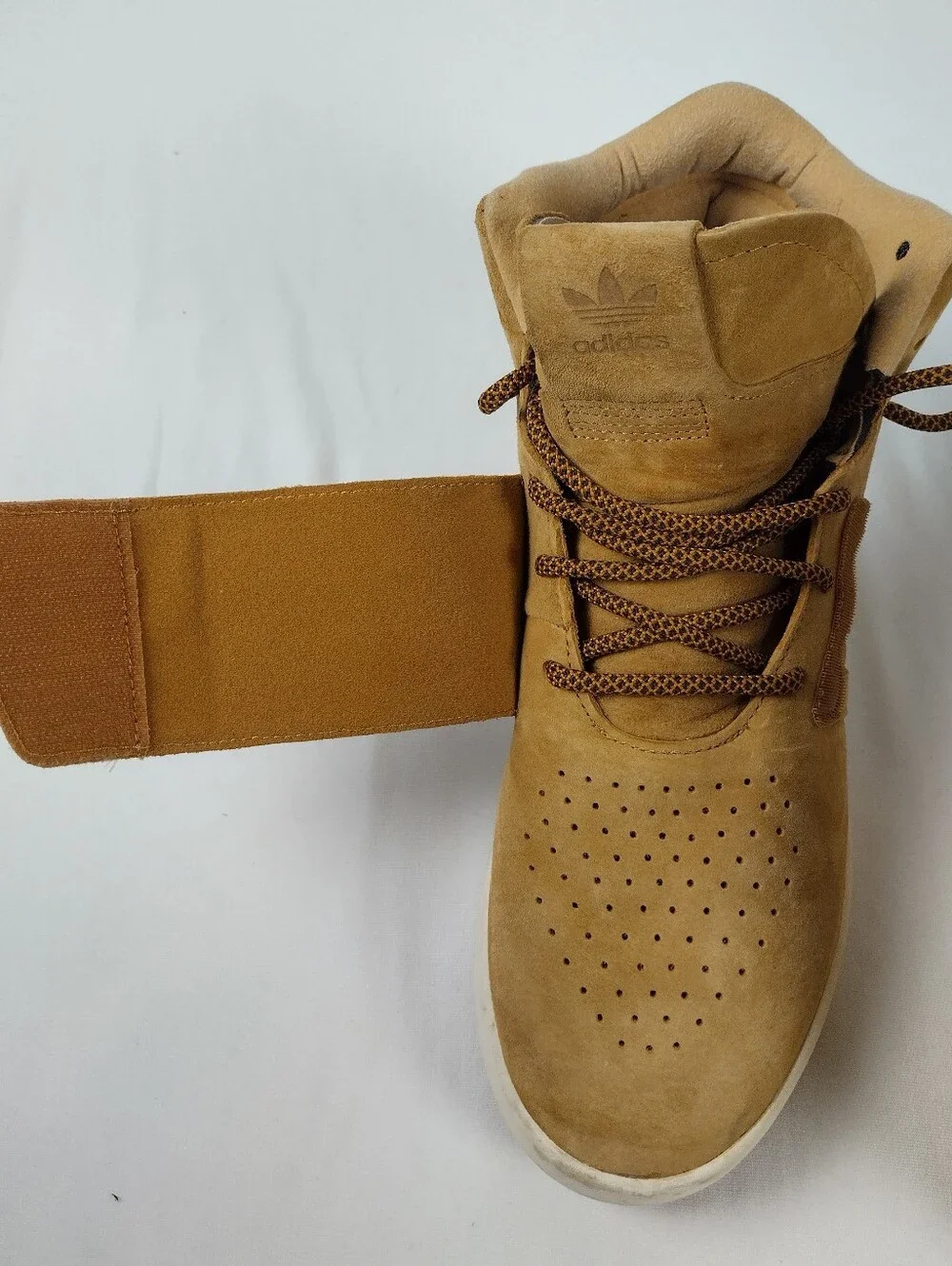 Adidas Tubular Invader Strap Men’s Size 7 Shoes Linen Khaki Rope Tie Swaude